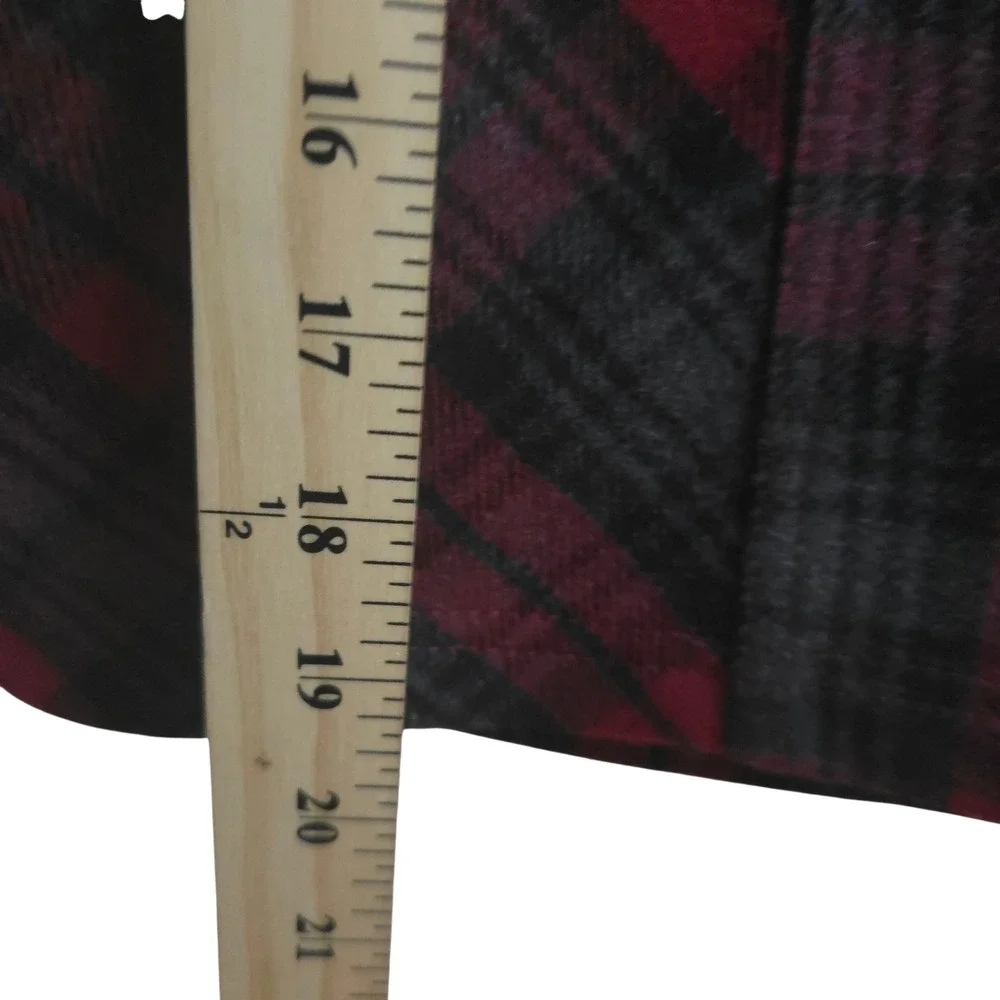 Eddie Bauer Wool Blend Tartan Plaid Mini Skirt‎ TS S Lined Pockets Academia Xmas